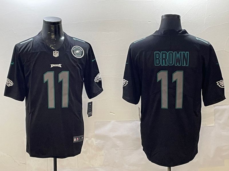 Men Philadelphia Eagles #11 Brown Black 2025 Nike Vapor Limited NFL Jersey style 2262->philadelphia eagles->NFL Jersey
